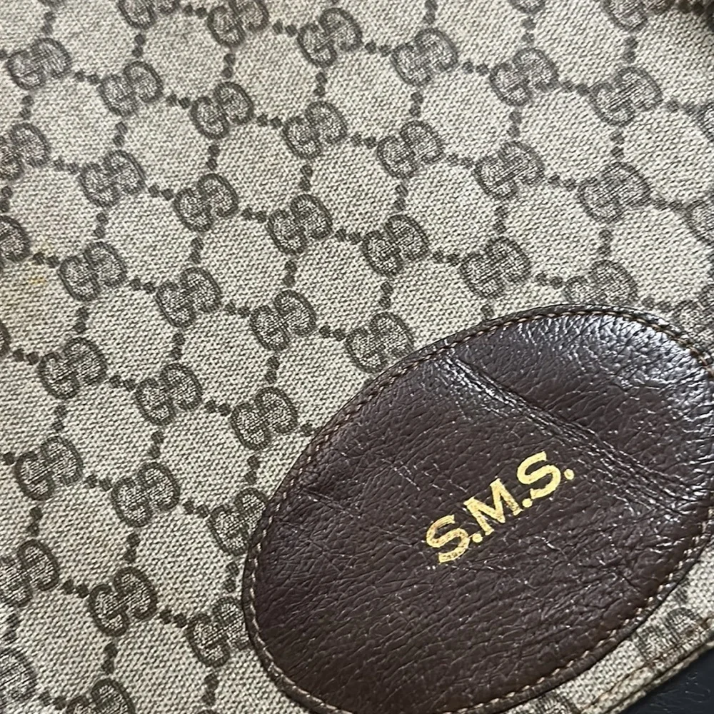 Gucci Tan and Brown Monogram Briefcase